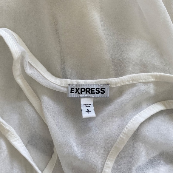 White Racer Back Knit Graphic Tank Tee With Mesh Back And Pastel Sequin Details - Picture 9 of 14